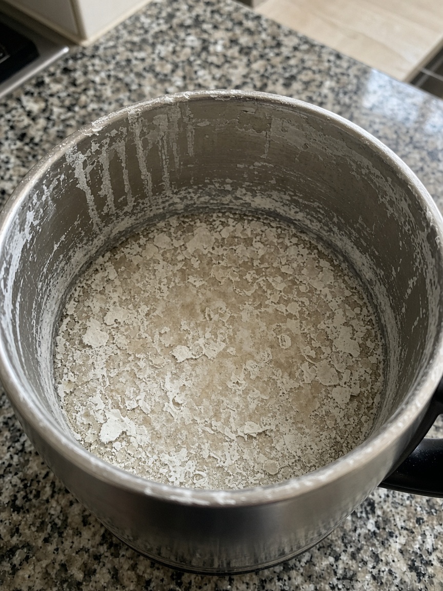 White scale inside a pot